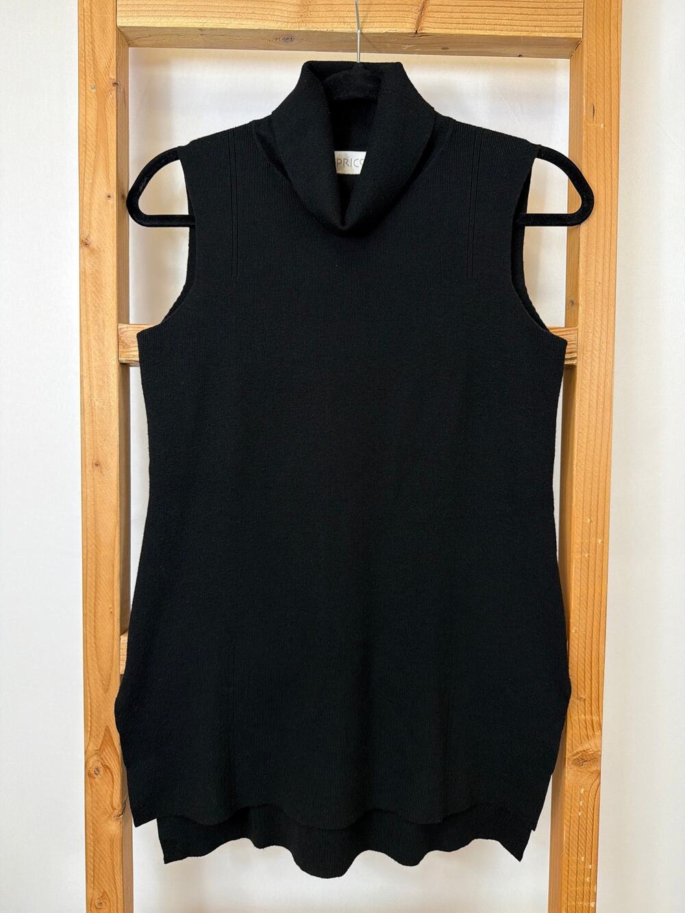 pricot Black Sleeveless Cowl Neck High Low Hem Top Size S